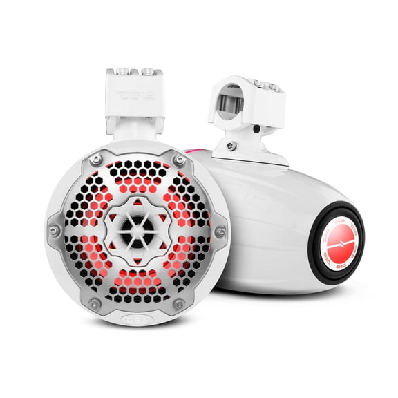 DS18 6.5" Marine Tower Speakers 450W with Passive Radiator RGB NXL-X6TPNEO/WH