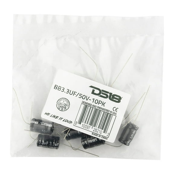 DS18 BB3.3UF/50V-10PK Bass Blocker 12KHz @ 4 ohms or 6KHz @ 8 ohms 6DB/OCT Tweeter 10PCK