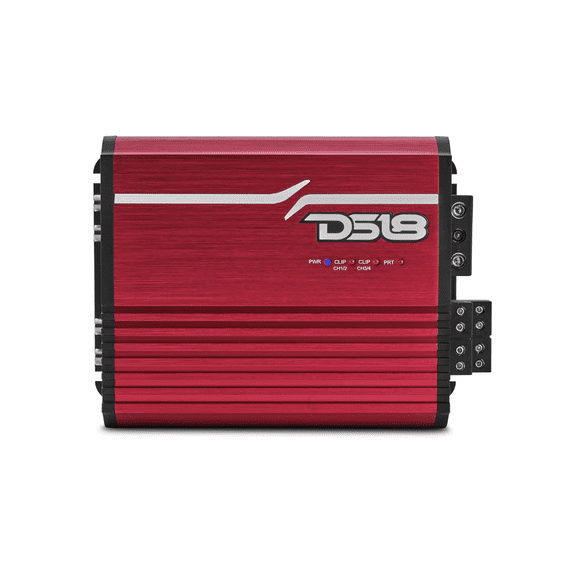 DS18 FRP-1.2K4/RD 4-Channel 1200W RMS Full-Range Class-D Car Amplifier (Red)