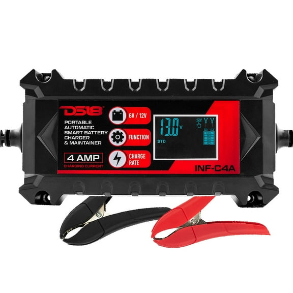 DS18 INF-C4A 6V/12V Portable Automatic Smart Lithium and AGM Car Battery Charger & Maintainer 4A
