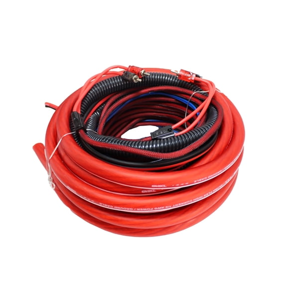 DS18 OFC 1/0 Gauge Amp Kit Copper Wiring Installation Car Audio Install OFCKIT0 Red