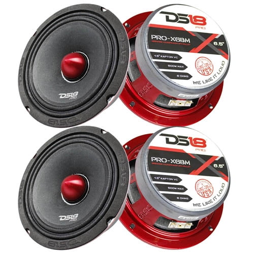 DS18 PRO-X6BM 20000W Midrange Loudspeaker with Bullet 8 Ohm Max 6.5", 4 Count
