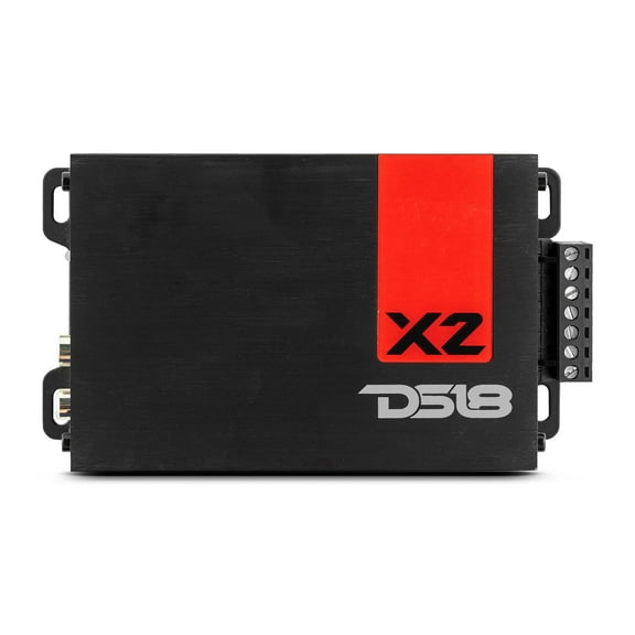 DS18 X2 2-Channel 1140W Peak Class-D Ultra-Compact Full-Range Car Amplifier