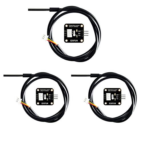 DS18B20 Waterproof Digital Temperature Sensor with Adapter Module for Arduino (Pack of 3 Sets) EK1183