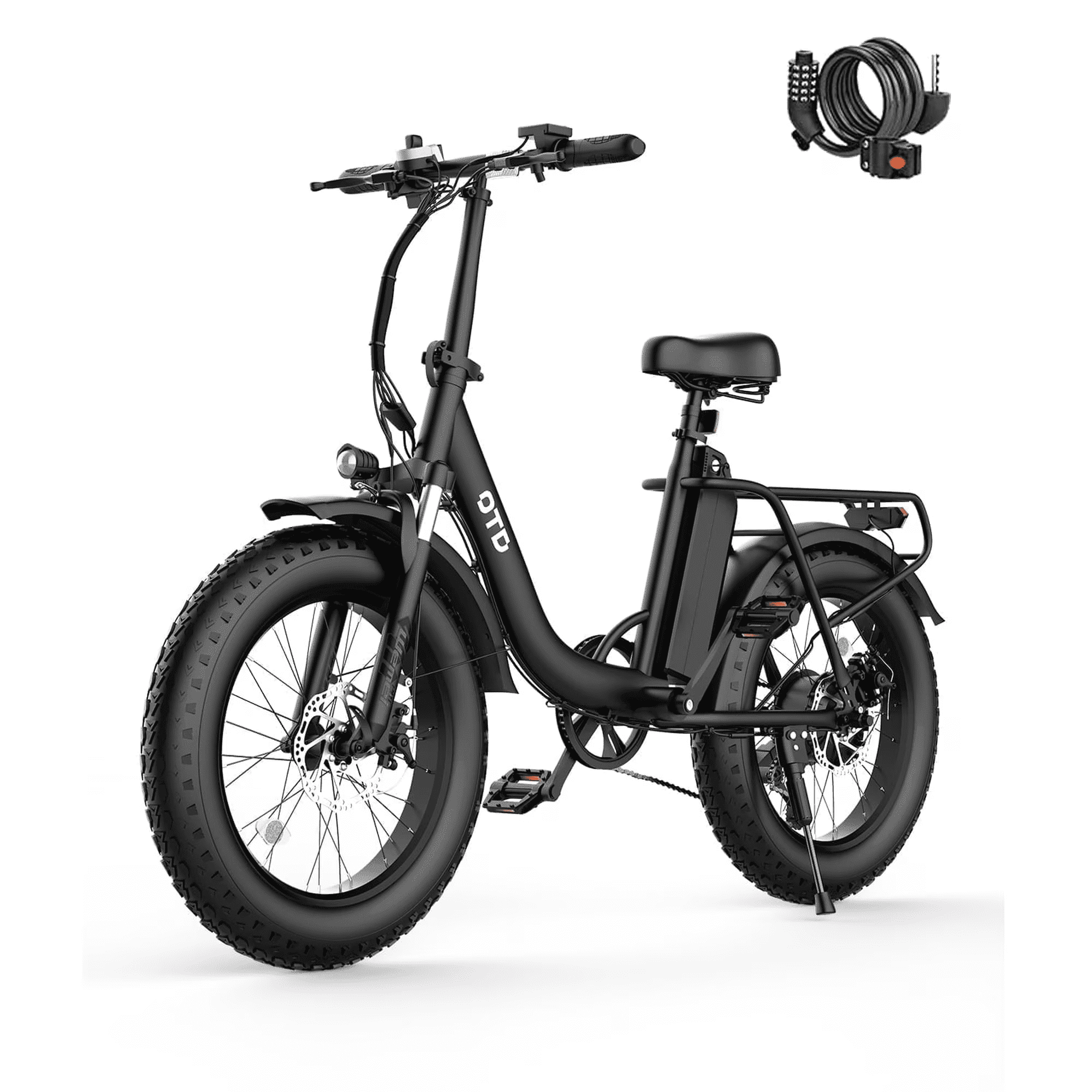 DS2 Ebike For Adults ,1000w Peak Motor,48v 13A Romoveable Battery,20mph,45 miles+ Range,20"*4.0" Fat Tire Electric Bicycle,UL 2849 certified, with a lock