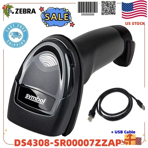 DS4308-SR00007ZZAP 1D 2D Handheld Corded Barcode Scanner w/ USB Cable