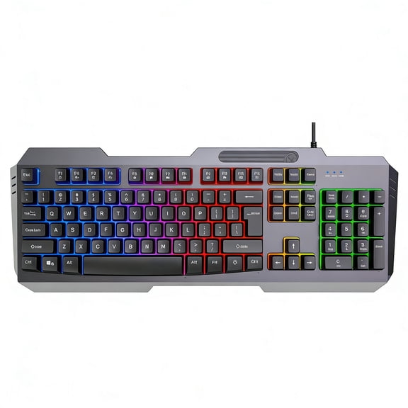 DS600 Metal Backlight Corded Keyboard With Mechanical Feel And 104 Keys Keypad Option For Gamers