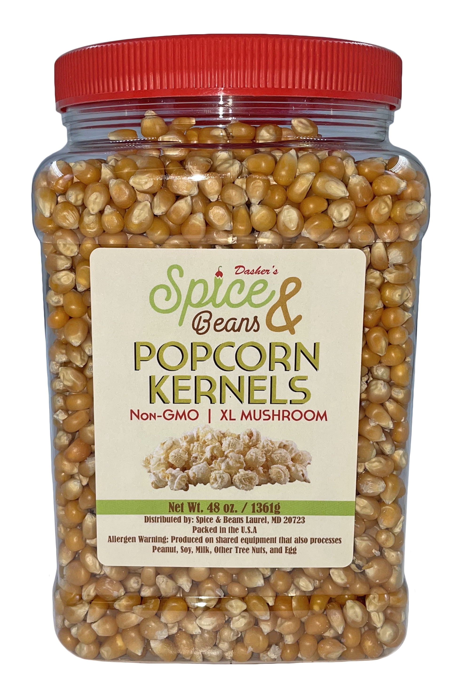 DSB Mushroom Popcorn Kernels 48 oz Extra Large for Coatings and 