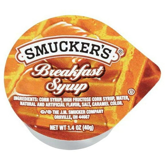 DSB Smucker's Breakfast Syrup 1.4 oz. Portion Control Cup - Pack of 15