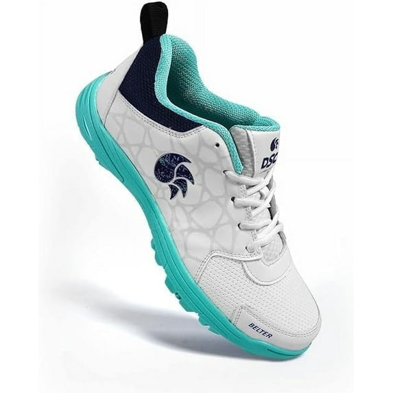 DSC Belter Cricket Sport Shoes | Color: Sea Green-White | Size: 6US/5UK/39EU | For Men & Boys | Closure: Lace-Up | Lightweight Outsole | Durable & Comfortable | Superior Grip | Eva Sock Liner