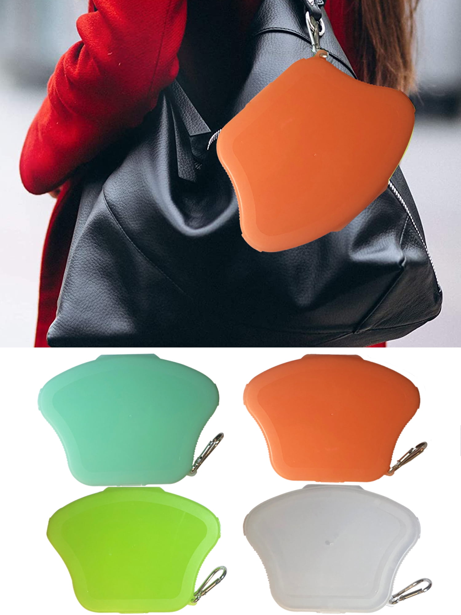 DSCover Face Mask Storage Case with Keyring 4 Pack (Aqua, Lime, Orange