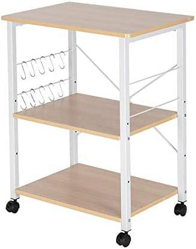 DSEWXD Kitchen Rolling Microwave Cart on Wheels 3Tier Rack Microwave