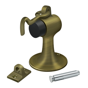 Deltana DSF444U5 Cement Floor Mount Bumper with Holder; Antique Brass Finish