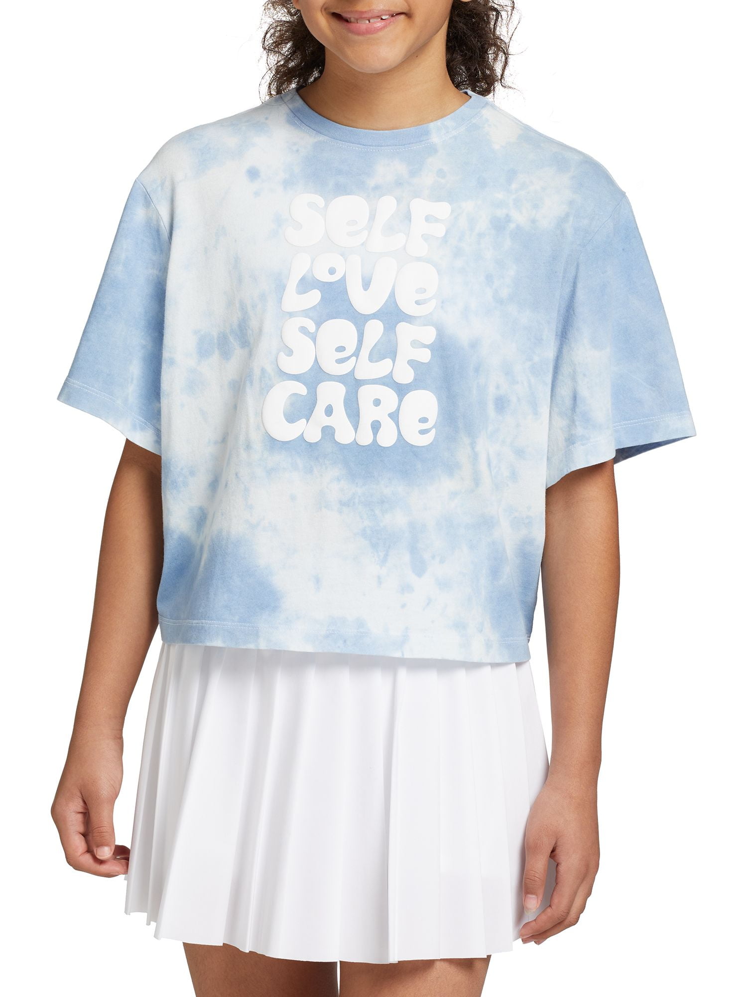 Just Love Loop Terry Tie Dye T-shirt for Women (Tie Dye Aqua Lilac White,  Small) 