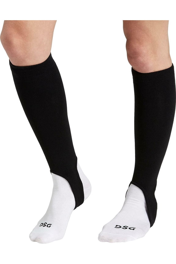 DSG Stirrup Socks and Sanitary Baseball Socks Combo Pack, Large, Black