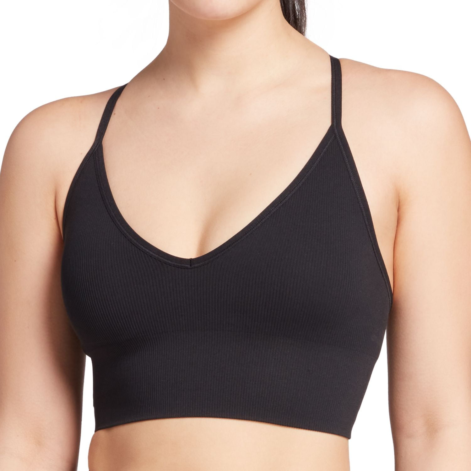 DSG Women's Seamless Stretch Ribbed Low Impact Sports Bra for Yoga