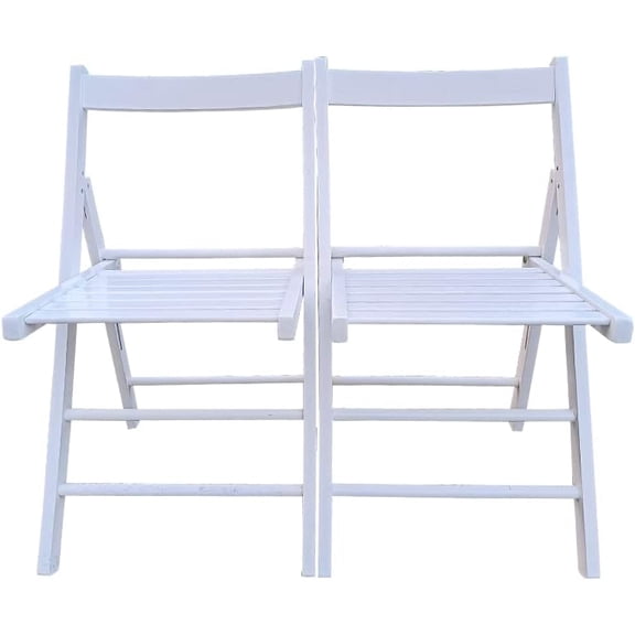 DSHADE Folding Chair Set of 2 Slatted Wood Folding Special Event Chair Folding Chair Foldable Style Party Chairs for Outdoor/Indoor (Black) (White)