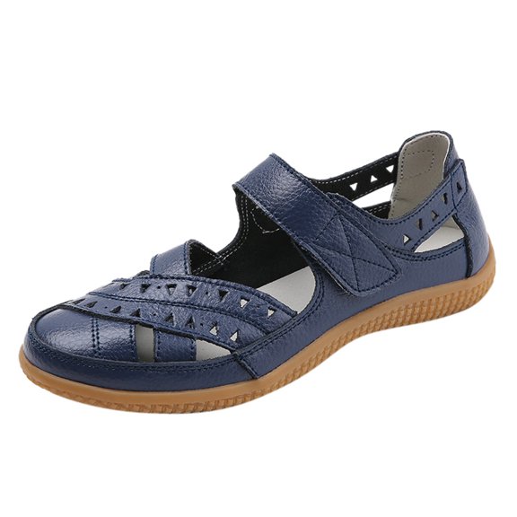 DSJLMQ Women's Adjustable Strap Sandals Hollow Breathable Casual Shoes Fashion Wide Width L𝗈afers Comfortable Work Daily Walking Slide Non-S𝗅ip Closed Toe Sandalias