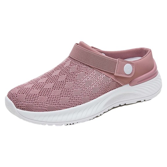 DSJLMQ Women's Elastic Strap L𝗈afers Lightweight Casual S𝗅ip On Sandals Hollow Breathable Flat Shoes Summer Comfort Breathable Backless Shoes Adjustable Slingback Shoes