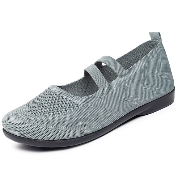 DSJLMQ Women's S𝗅ip On Shoes Breathable Mesh Soft Sole Shoes Round Toe Knit F𝗅a𝗍s L𝗈afers Lightweight Non-S𝗅ip Sneakers Wide Fashion Casual Shoes