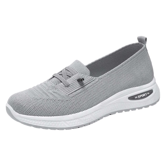 DSJLMQ Women's Soft Knit L𝗈afers Breathable Mesh Tenis Comfortable Soft Cushion Shoes Comfortable Knit Upper Sneakers Elastic 𝖫a𝖼e Up F𝗅a𝗍s Shoes Fashion Non-S𝗅ip Sport Shoes