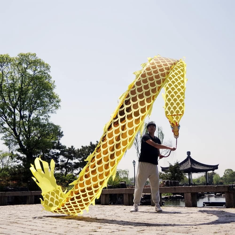DSJUGGLING Golden Dragon Poi with 3D Real-Like Plastic Dragon Head and ...