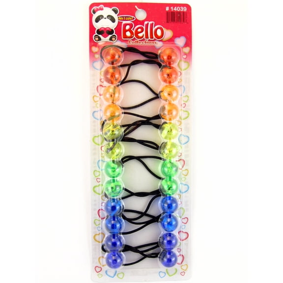 DSK Bello 16 mm Twinbead Ball Ponytail Holders - 10 Pcs. (Assorted Colors)