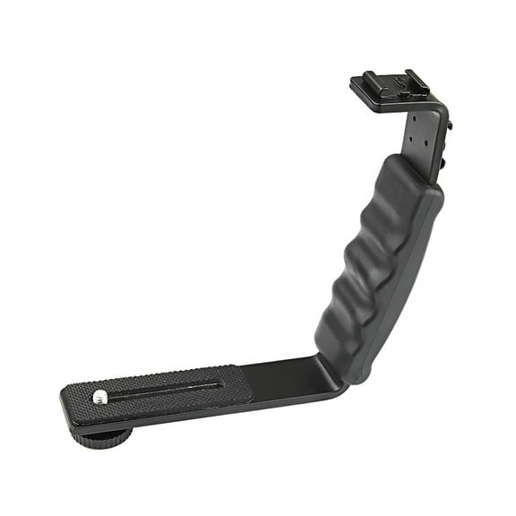 DSLR Camera L-Bracket Video Handle Grip Light with Cold Shoe Mount 1/4 Adapter for Smooth Q2 4 Mobile 3