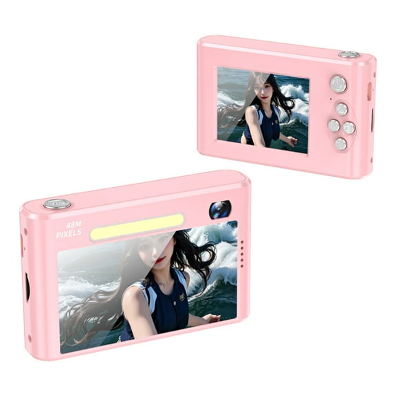 DSLR Camera Qwtwty 48MP HD Digital Camera 2.4in IPS Screen Take Photos And Videos Travel Camcorder 8X PTZ with Night Flash Light And Mirror Beauty Selfie Supports OTG Transmission