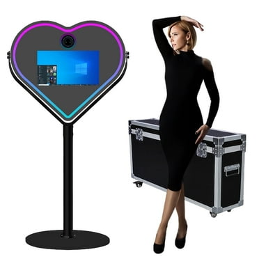 WideMeet Photobooth Heart Shape Magic Mirror Machine with 21.5 Inch Touch Screen for Party Events