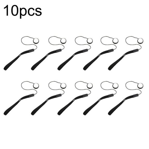 DSLR SLR Camera Lens Cap Anti-Lost Rope Holder Strap Leash Keeper Lanyard Accessory Black PC Material 10x10x2cm Compatible With Various Lens Covers, 10Pack