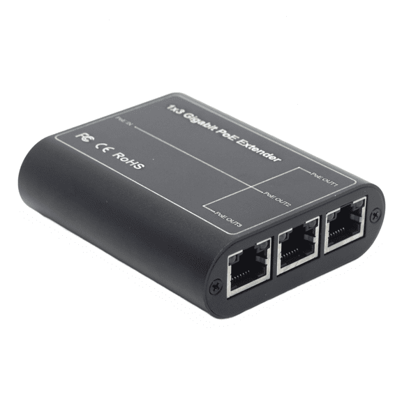 DSLRKIT 1 PoE in 3 PoE Out Gigabit PoE Passthrough Switch PoE Extender Cascade Repeater