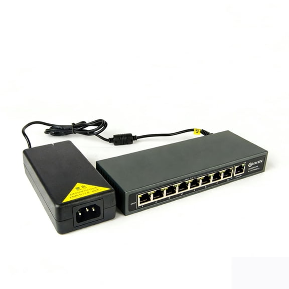 DSLRKIT 120watt 9 Port 8 PoE Switch 802.3af 802.3at Power Over Ethernet PSE18AT