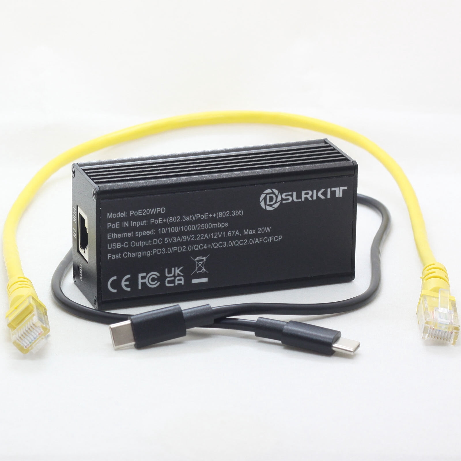 Pps Splitter DSLRKIT 2.5Gbps PoE Splitter & Passthrough Adapter to USB Type-c 20W ...