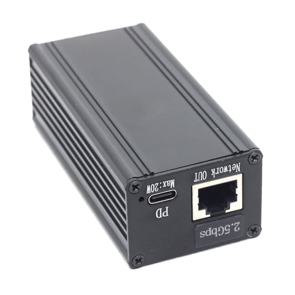 DSLRKIT 2.5Gbps PoE Splitter & Passthrough Adapter to USB Type-c 20W PD3.0 PPS QC 4+/3.0 802.3at, Compatible with Echo Hub, iPad, and other tablets