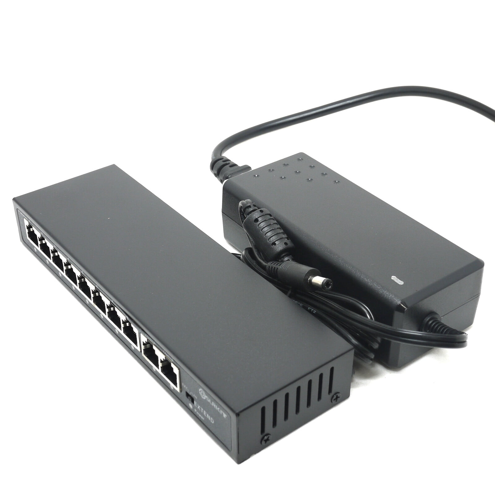 DSLRKIT 250m 10 Ports 8 PoE Switch Injector Power Over Ethernet 52V 120W max140W