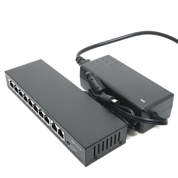 DSLRKIT 250m 10 Ports 8 PoE Switch Injector Power Over Ethernet 52V 120W max140W