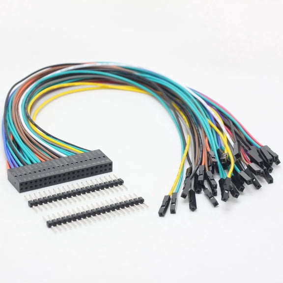 DSLRKIT 40-Pin GPIO Extension Cable Kit Color-Coded Female Dupont for Raspberry Pi (30cm Length)