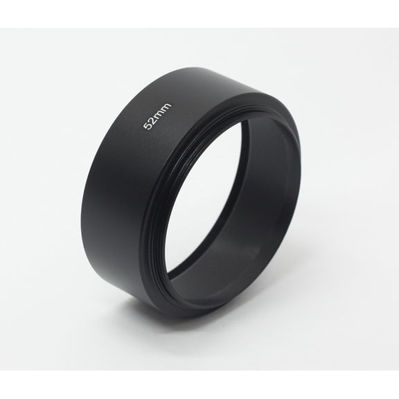 DSLRKIT 52mm Standard Metal Lens Hood Black Screw-In Universal Anti-Glare for DSLR Cameras