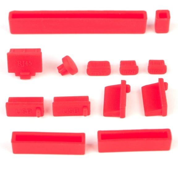 DSLRKIT Anti-Dust Plug for Raspberry Pi 4 4B Stopper Cover GPIO USB MIPI DSI CSI HDMI, Color Red