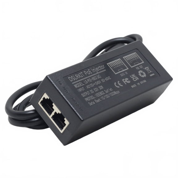 DSLRKIT Gigabit PoE+ 802.3AT PoE Injector 52V 30Watt Active Adapter with Auto Detection