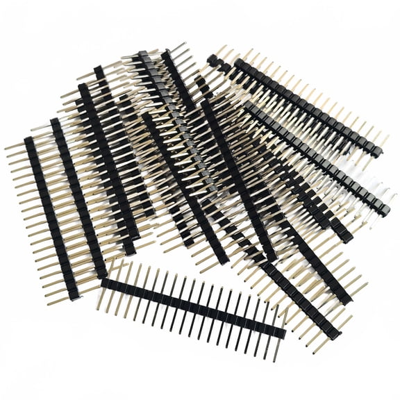 DSLRKIT Symmetrical 6.25mm Dual-End Pins 20-Pin Single Row Double Male Pin Header (Pack of 20)