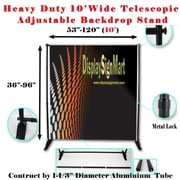 DSM  10 X 8 Heavy Duty Telescopic Banner Stand Step and Repeat Adjustable Backdrop Wall Exhibitor Expanding Display Photographic Background Trade Show Photographic Back Ground / Backdrop