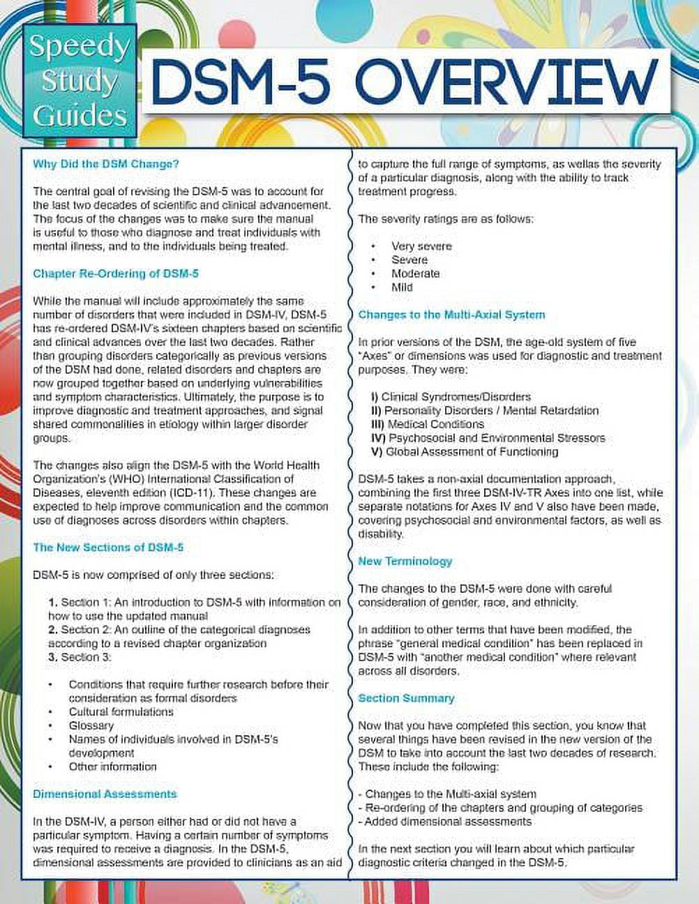 DSM-5 Overview (Speedy Study Guides) (Paperback) - Walmart.com