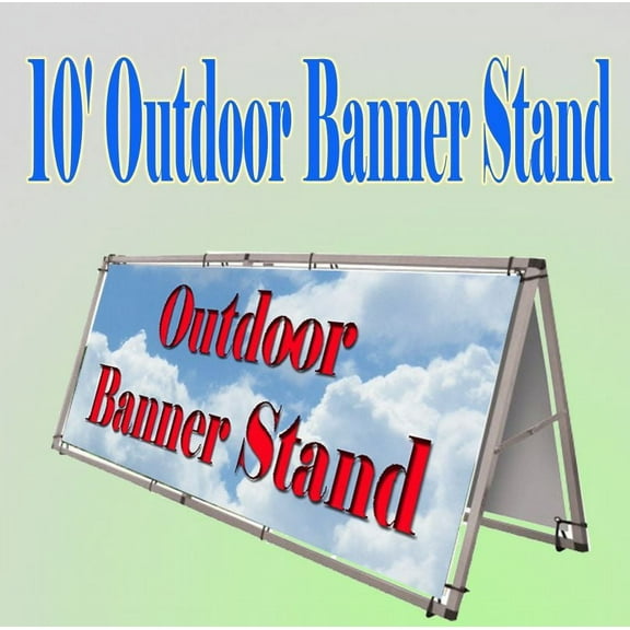 DSM Portable 10'x4' Aluminum Outdoor A Frame Banner Double Display Stand Portable Lightweight Graphic Size: 42"x 113"