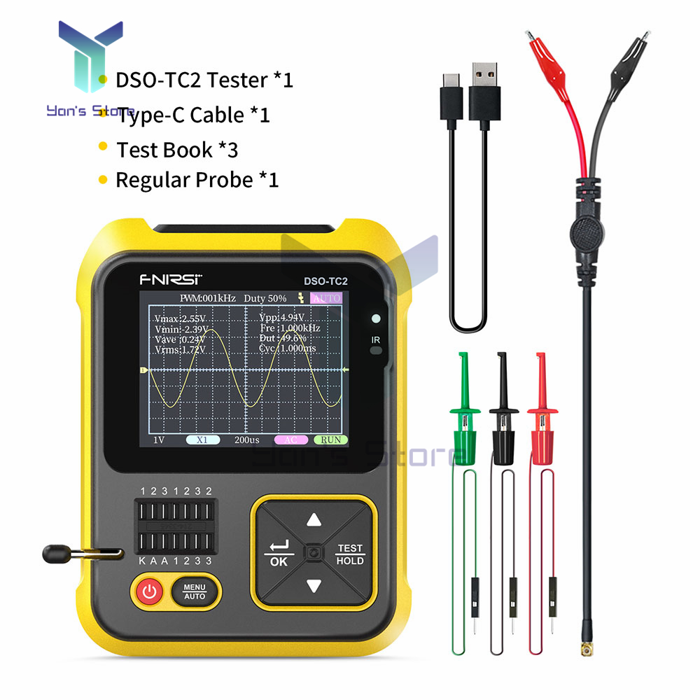 DSOTC2 Portable Digital Oscilloscope Transistor Tester 2 in 1 Multi