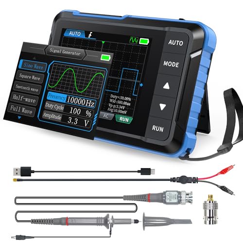 DSO153 2 in 1 Handheld Oscilloscope/DDS Signal Generator, Digital Portable Automotive Oscilloscope with 2.8 inch TFT, 1MHz Bandwidth, 5MS/s Sampling Rate, Trigger Function Auto/Nomal/Single