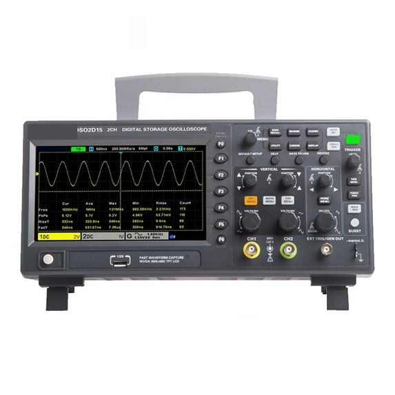 DSO2D15 Digital Oscilloscope DSO2C10 2D10 2 Channels 150MHz Osciloscópio 25MHz Signal Generator Voltmeter Frequency Meter ,Professional Designed