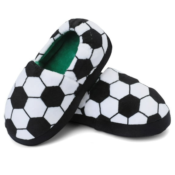 DSOLE Boys Slippers Memory Foam House Slippers Slip on Beroom Shoes with Anti slip Sole White 9-10 Toddler