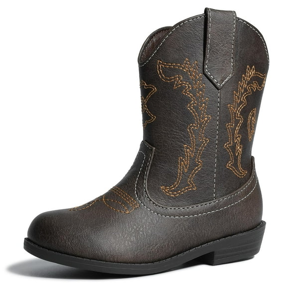 DSOLE Girls Boots Western Cowgirl Boots Slip on Work Boot